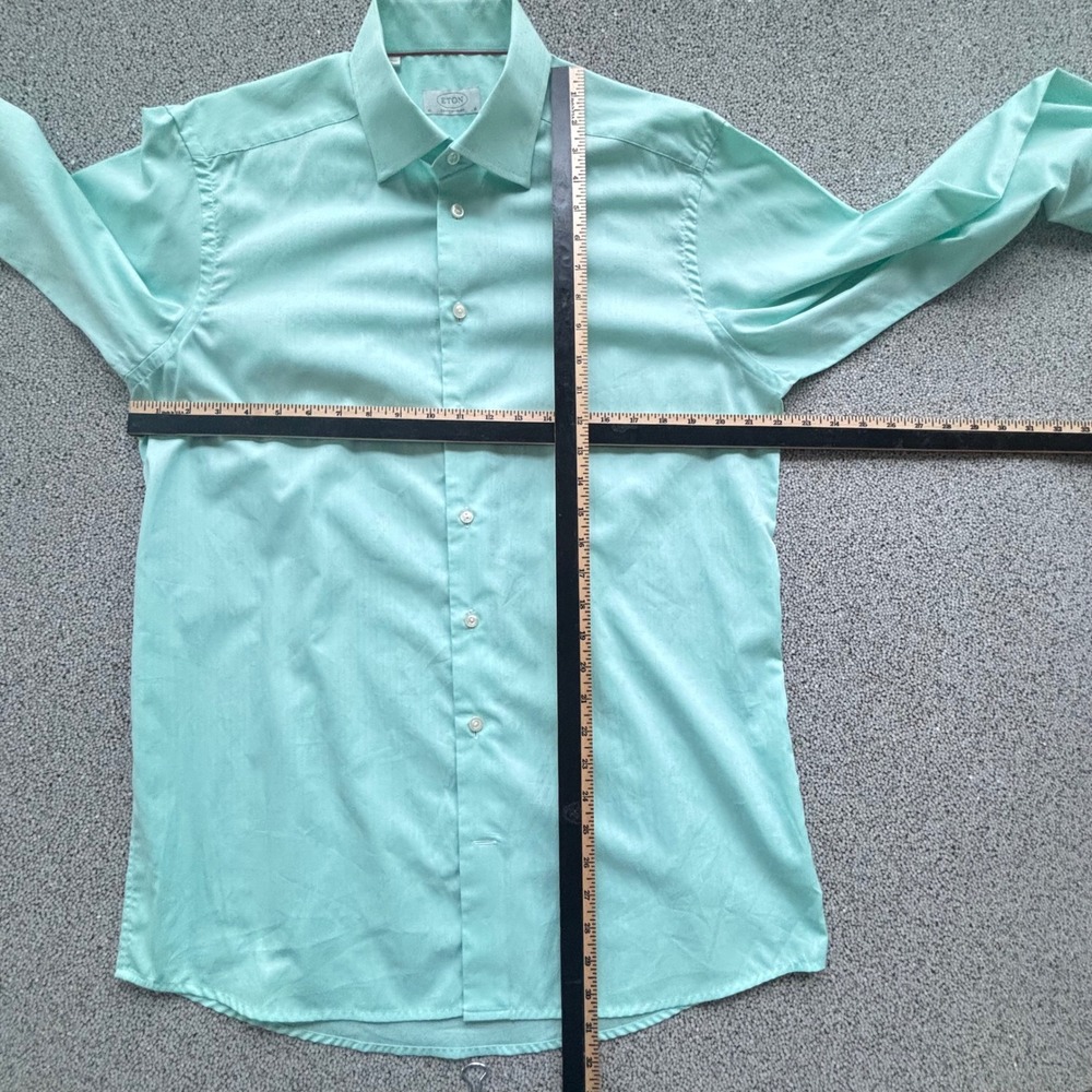 Eton Dress Shirt Mens 16 41 Mint Green Textured Contemporary Fit Business Luxury - Picture 7 of 8